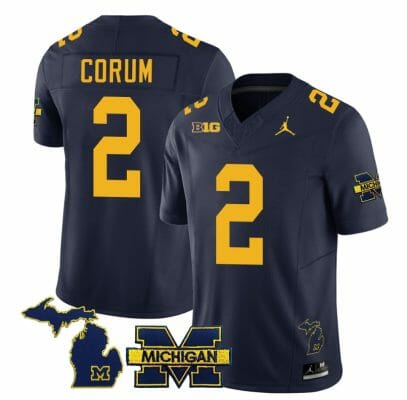 Michigan Wolverines Blake Corum Jersey Special #2 College Football 2023 Stitched Navy