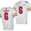 Maryland Terrapins Jeshaun Jones Jersey #6 College Football Game Throwback 2023 White