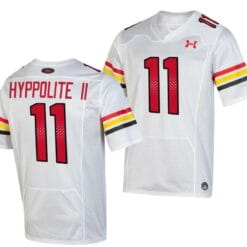Maryland Terrapins Ruben Hyppolite II Jersey #11 College Football Game Throwback 2023 White