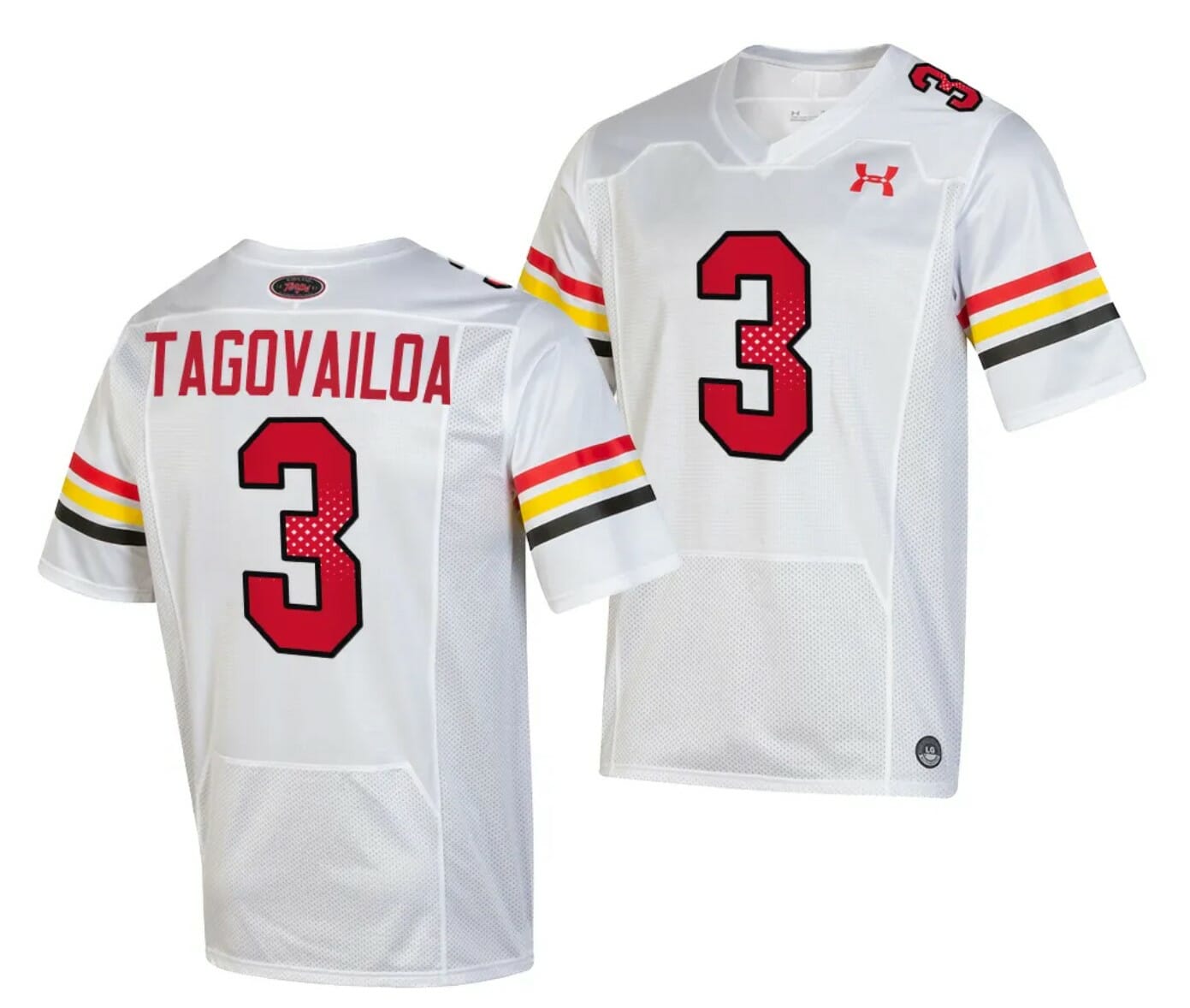 Maryland Terrapins Taulia Tagovailoa Jersey #3 College Football Game Throwback 2023 White
