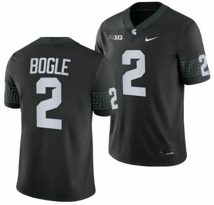 Michigan State Spartans Khris Bogle Jersey #2 College Football Game 2023 Black