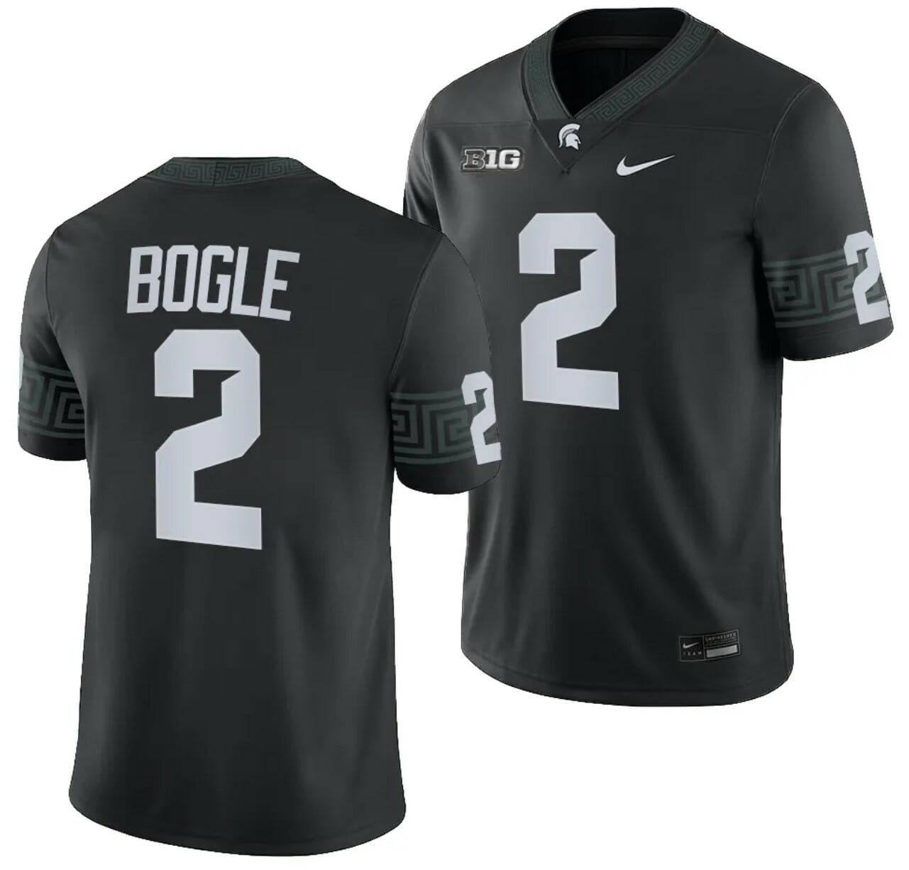 Michigan State Spartans Khris Bogle Jersey #2 College Football Game 2023 Black