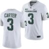Michigan State Spartans Nathan Carter Jersey #3 College Football Game 2023 White