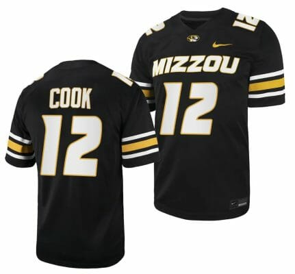 Missouri Tigers #12 Brady Cook Jersey NCAA College Football 2023 Black
