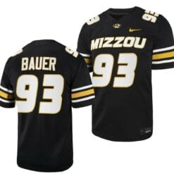 Missouri Tigers #93 Luke Bauer Jersey NCAA College Football 2023 Black