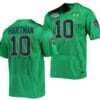 Notre Dame Fighting Irish #10 Sam Hartman Jersey College Football Replica Green
