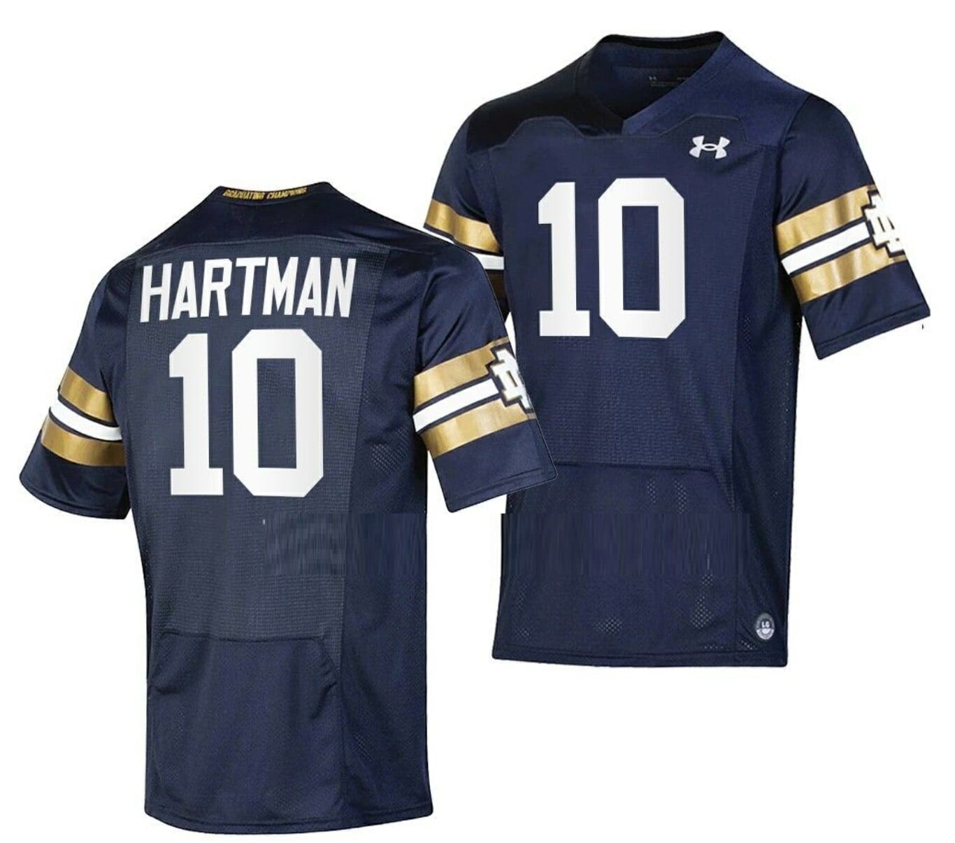 Notre Dame Fighting Irish #10 Sam Hartman Jersey College Football Shamrock Series Navy