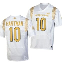 Notre Dame Fighting Irish #10 Sam Hartman Jersey Shamrock Series College Football White