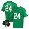 Notre Dame Jack Kiser Jersey #24 College Football Johnny Lujack Patch 32 Green