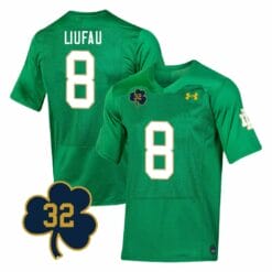 Notre Dame Marist Liufau Jersey #8 College Football Johnny Lujack Patch 32 Green