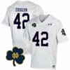 Notre Dame Nolan Ziegler Jersey #42 College Football Johnny Lujack Patch White