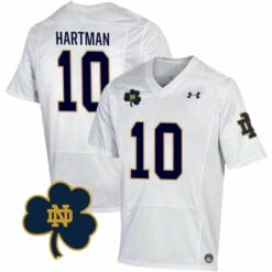 Notre Dame Sam Hartman Jersey #10 College Football Johnny Lujack Patch White