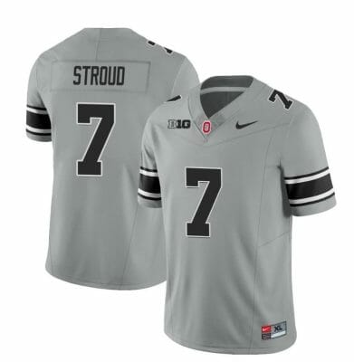 Ohio State Buckeyes CJ Stroud Jersey #7 College Football Stitched Black Gray