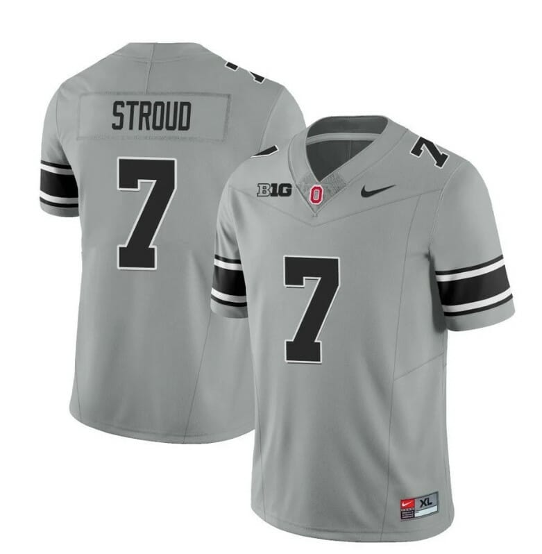 Ohio State Buckeyes CJ Stroud Jersey #7 College Football Stitched Black Gray
