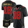 Ohio State Buckeyes Marvin Harrison Jr Jersey #18 College Football Stitched Alternate Black Gold Trim