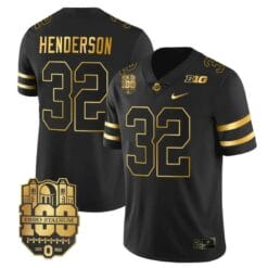 Ohio State Buckeyes TreVeyon Henderson Jersey #32 College Football Stitched Black Gold