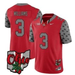 Ohio State Buckeyes Miyan Williams Jersey #3 College Football Stitched Alternate 2023 Red