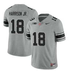 Ohio State Buckeyes Marvin Harrison Jr Jersey #18 College Football Stitched Black Gray
