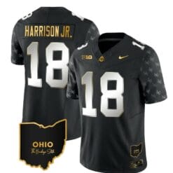 Ohio State Buckeyes Marvin Harrison Jr Jersey #18 College Football Stitched Alternate Black Limited