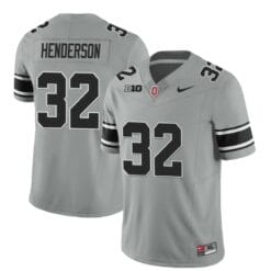 Ohio State Buckeyes Treveyon Henderson Jersey #32 College Football Stitched Black Gray