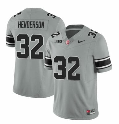 Ohio State Buckeyes Treveyon Henderson Jersey #32 College Football Stitched Black Gray