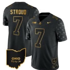 Ohio State Buckeyes CJ Stroud Jersey #7 College Football Stitched Alternate Black Gold
