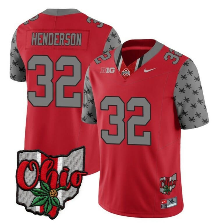 Ohio State Buckeyes Treveyon Henderson Jersey #32 College Football Stitched Alternate 2023 Red