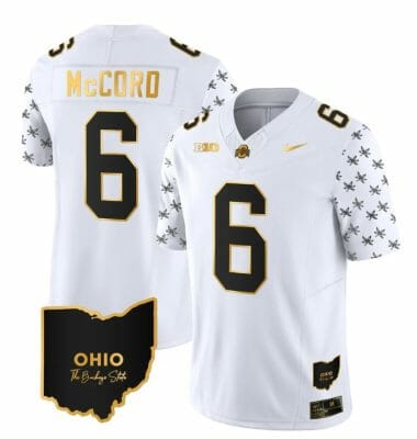 Ohio State Buckeyes Kyle Mccord Jersey #6 College Football Stitched Alternate White Gold