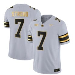 Ohio State Buckeyes CJ Stroud Jersey #7 College Football Stitched Gray Gold