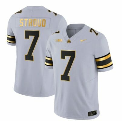 Ohio State Buckeyes CJ Stroud Jersey #7 College Football Stitched Gray Gold