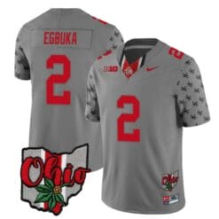 Ohio State Buckeyes Emeka Egbuka Jersey #2 College Football Stitched Alternate 2023 Gray