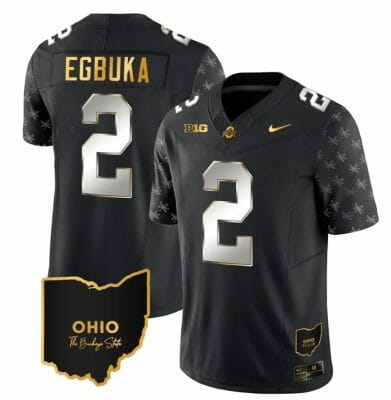 Ohio State Buckeyes Emeka Egbuka Jersey #2 College Football Stitched Alternate Black Limited