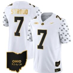Ohio State Buckeyes CJ Stroud Jersey #7 College Football Stitched Alternate White Gold