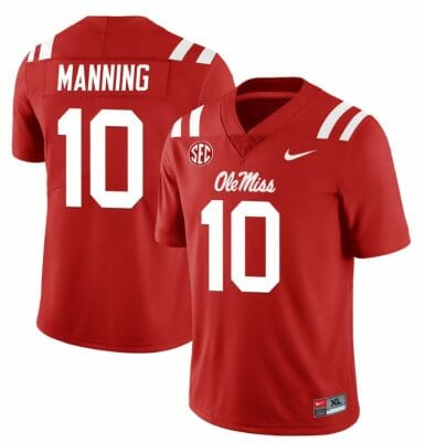 Ole Miss Rebels Eli Manning Jersey #10 College Football All Stitched Red