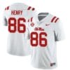 Ole Miss Rebels JJ Henry Jersey #86 College Football All Stitched White