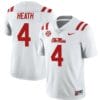 Ole Miss Rebels Malik Heath Jersey #4 College Football All Stitched White