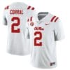 Ole Miss Rebels Matt Corral Jersey #2 College Football All Stitched White