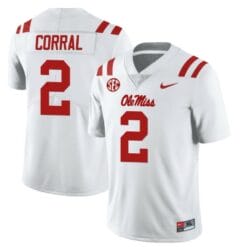 Ole Miss Rebels Matt Corral Jersey #2 College Football All Stitched White