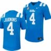 Ole Miss Rebels Quinshon Judkins Jersey #4 Untouchable College Football 2023 Powder Blue