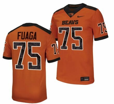 Oregon State Beavers Taliese Fuaga Jersey #75 College Football Stitched Orange 2023