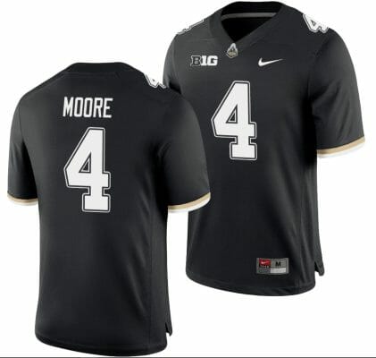 Purdue Boilermakers Rondale Moore Jersey #4 College Football Game Black