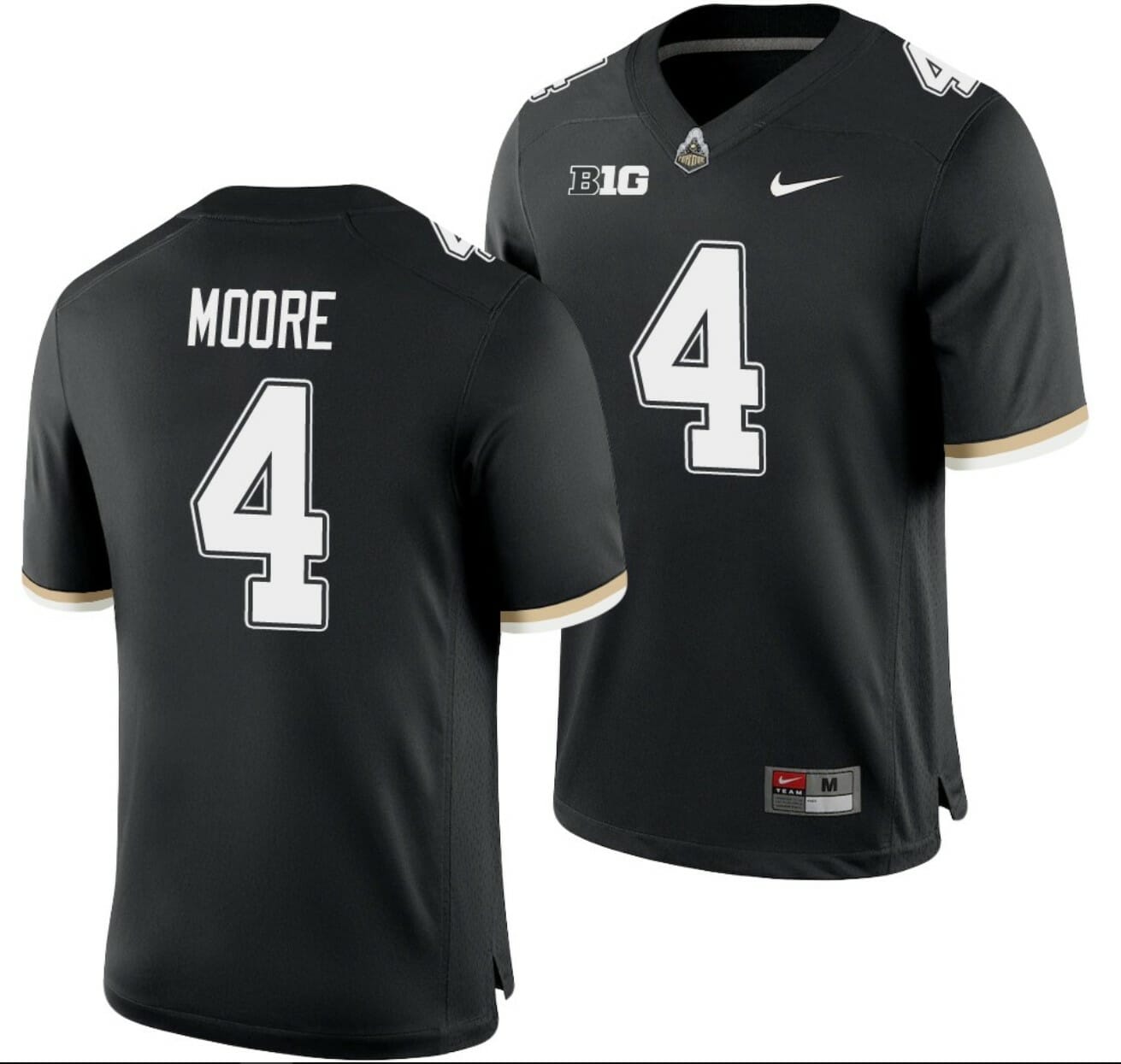 Purdue Boilermakers Rondale Moore Jersey #4 College Football Game Black