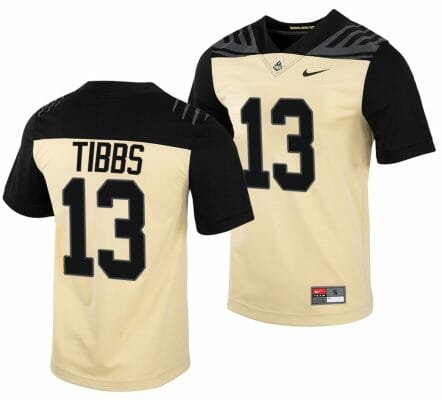 Purdue Boilermakers Jaron Tibbs Jersey #13 College Football Gold Vapor Untouchable