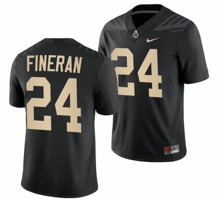 Purdue Boilermakers Mitchell Fineran Jersey #24 College Football Black