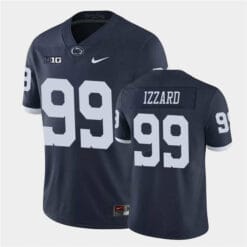 Penn State Coziah Izzard Jersey #99 College Football Game Navy Retro With Name