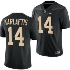 Purdue Boilermakers Yanni Karlaftis Jersey #14 College Football Black