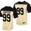Purdue Boilermakers Micah Carter Jersey #99 College Football Gold Vapor Untouchable