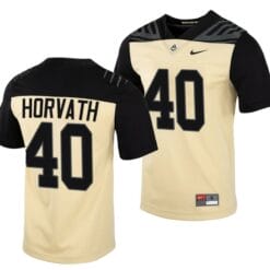 Purdue Boilermakers Zander Horvath Jersey #40 College Football Gold Vapor Untouchable