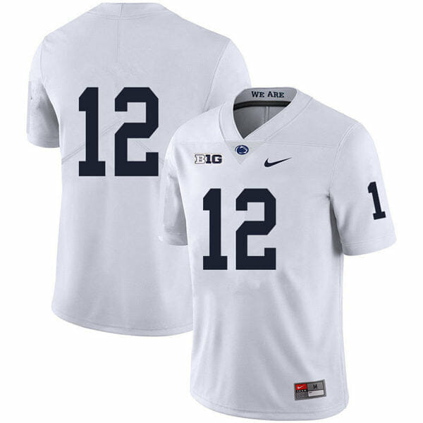 Penn State Brandon Smith Jersey #12 College Football Game White No Name