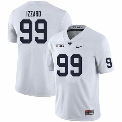 Penn State Coziah Izzard Jersey #99 College Football Game White With Name